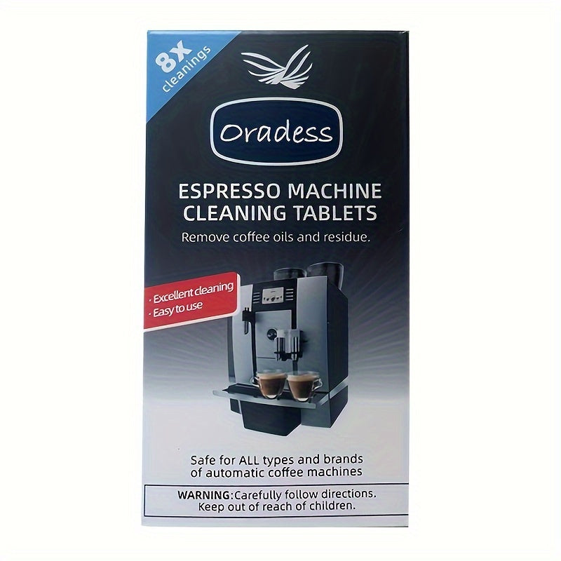 Qahva mashinasini tozalash tabletkalari to'plami 8 yoki 10 ta, to'liq avtomatik va espresso mashinalari uchun