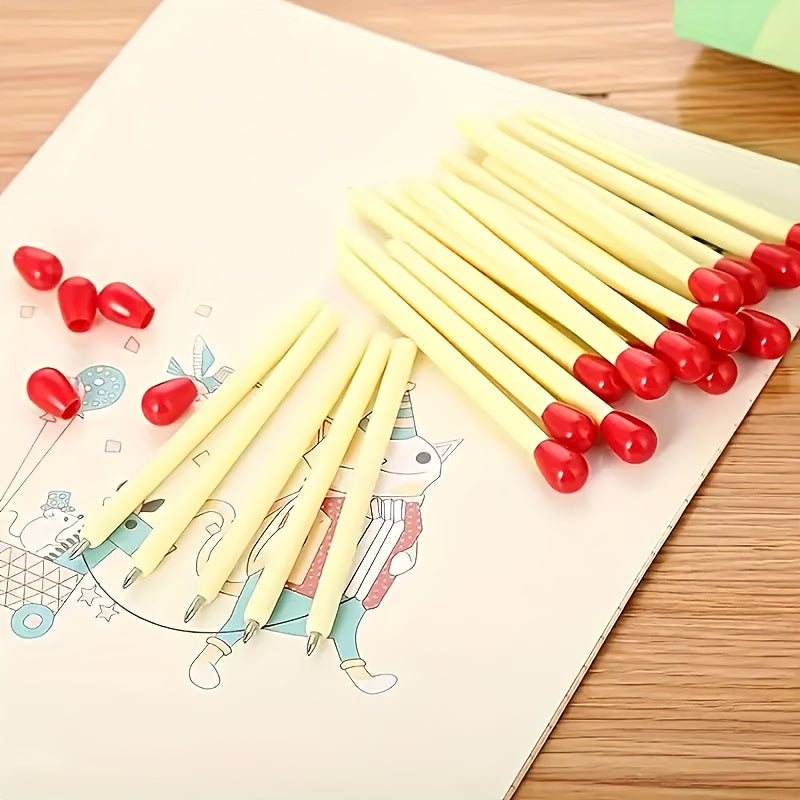 20 мини-ручек в форме матча с синим стержнем 0,5 мм для творческого рисования и офисного использования