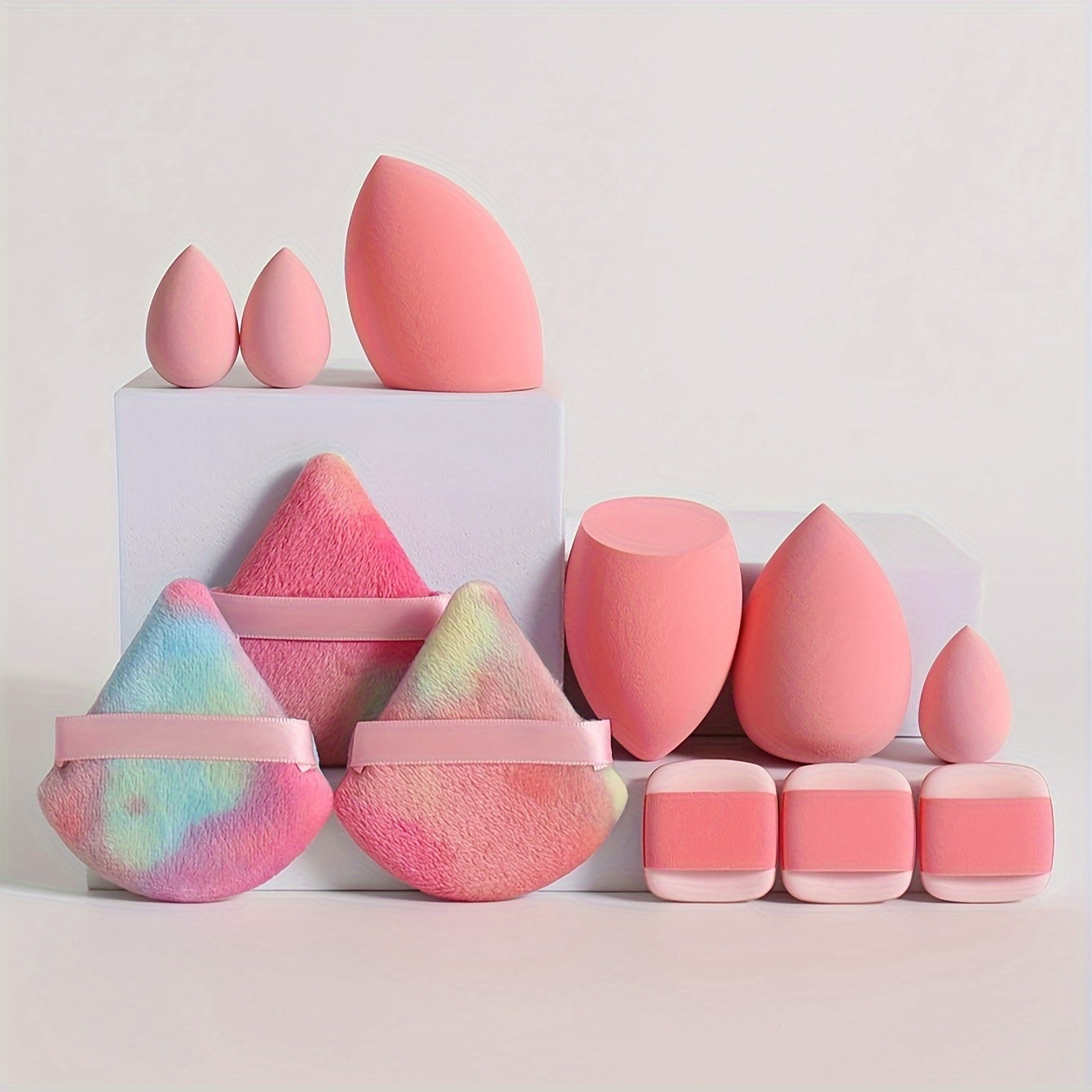 12-Piece Makeup Sponge Set Latex-Free for Foundation Contouring Highlighting Blending