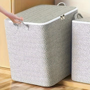 Large Storage Bag with Zipper Handles Non-Woven Material for Clothes Quilts Blankets in Bedroom Car Trunk