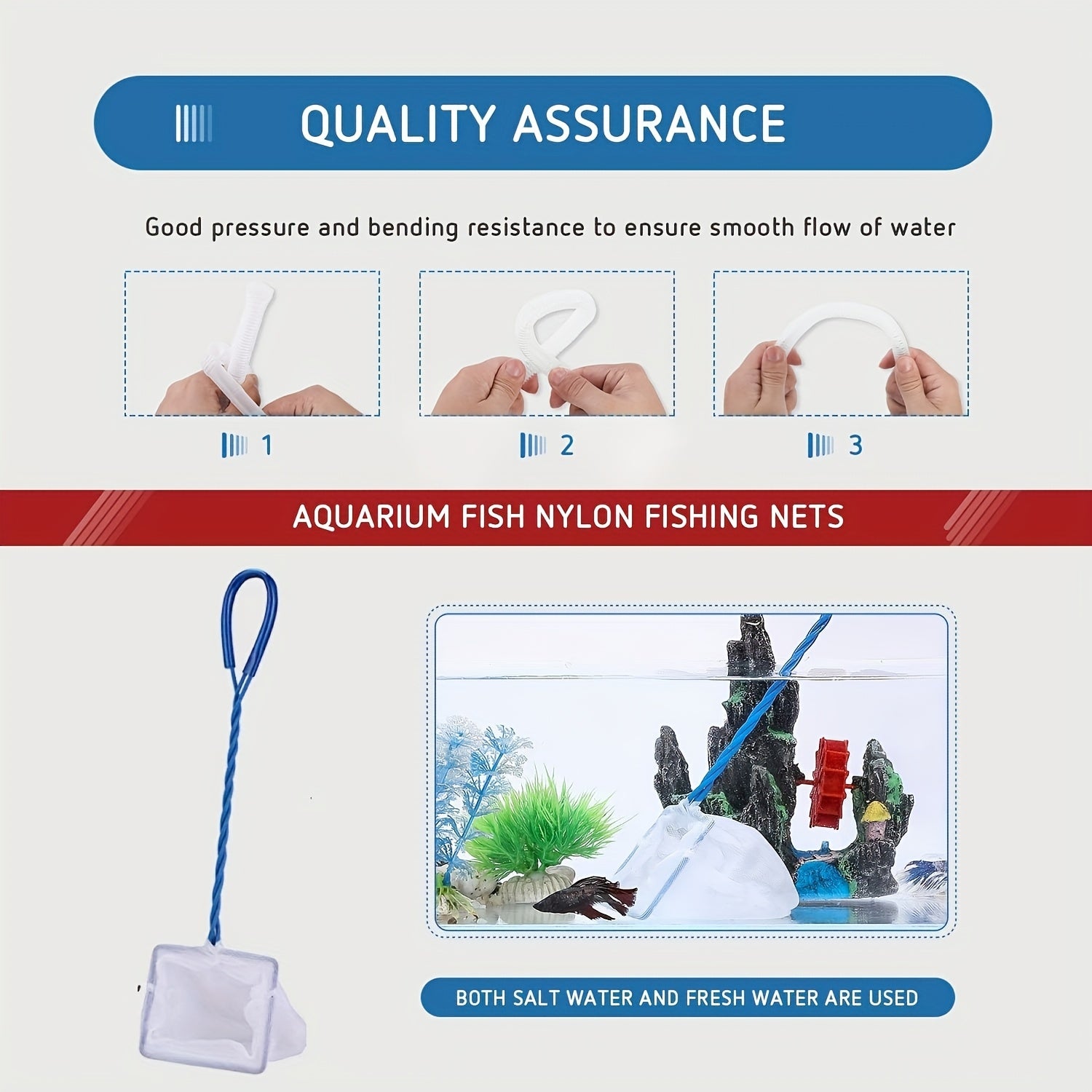 Aquarium Cleaning Kit Siphon Fish Net Sponge Brush for Maintenance