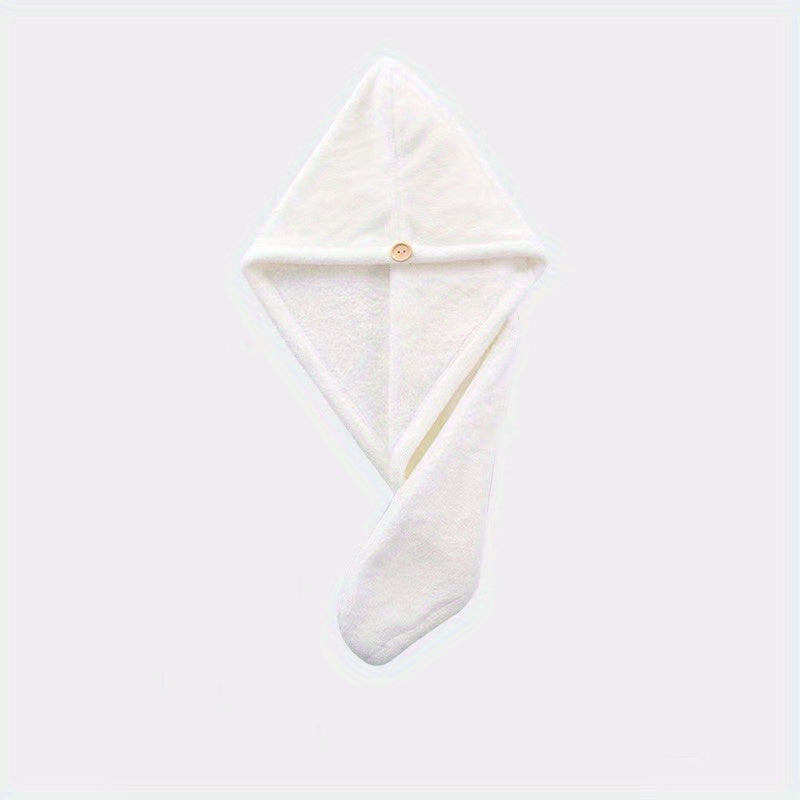 Microfiber Hair Towel with Button for Curly Hair Fast-Drying Anti-Frizz in Grey Camel Brown