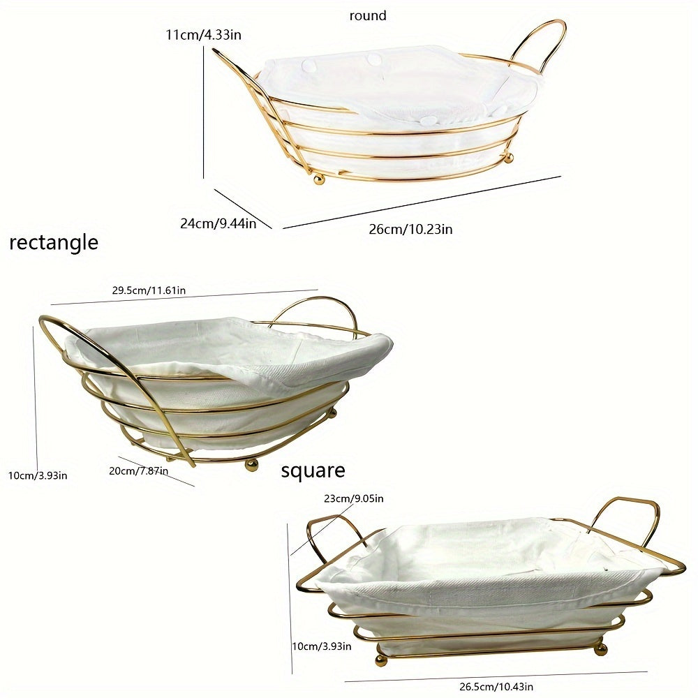 Iron Bread Basket for Storage and Organization of Fruits Snacks and More in Kitchen Bedroom Living Room Office