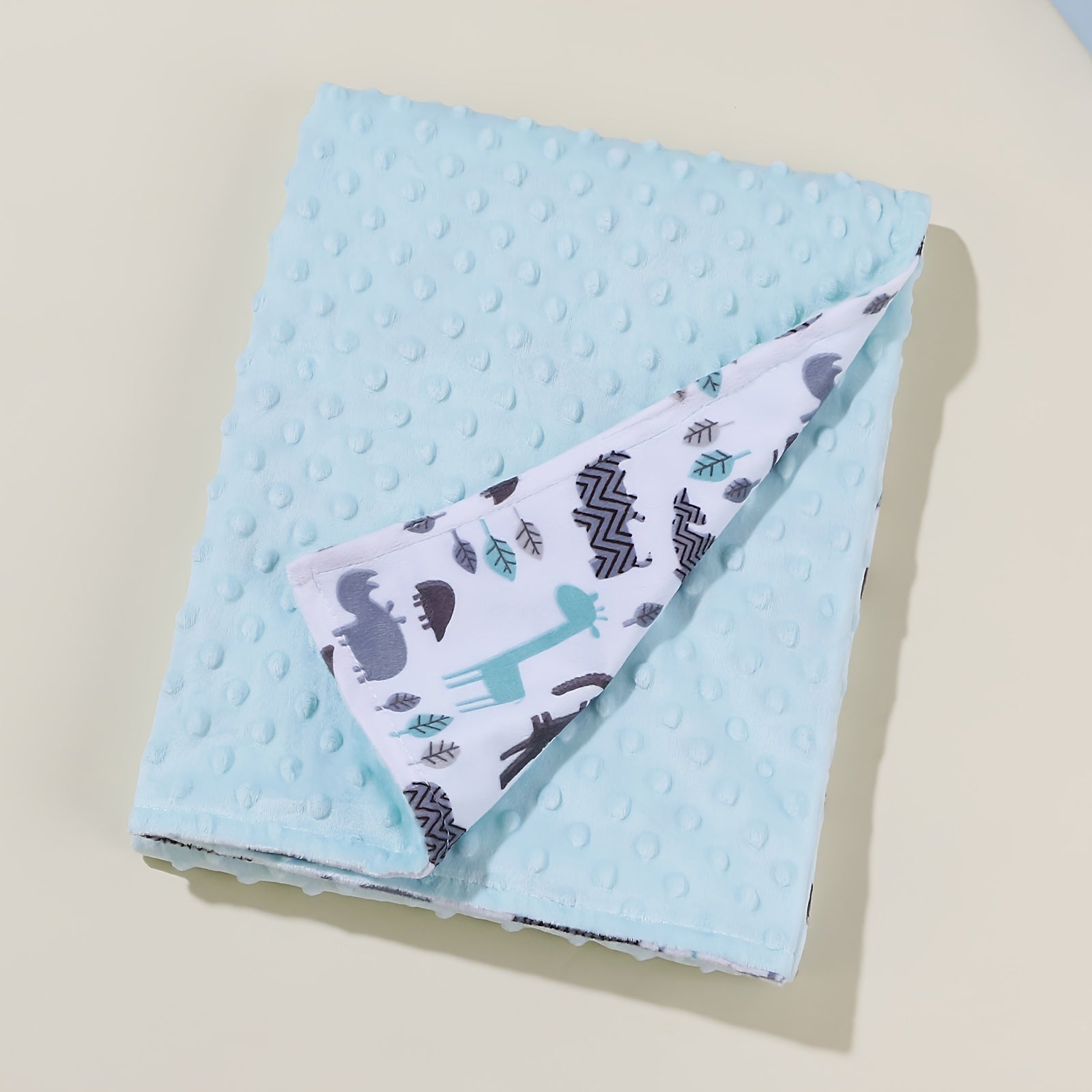 Baby Girl or Boy Soft Cotton Playful Pals Lion and Elephant Blanket Gray Pink White Blue