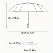 Transparent PVC Tri-Fold Butterfly Rose Umbrella with Arched Handle