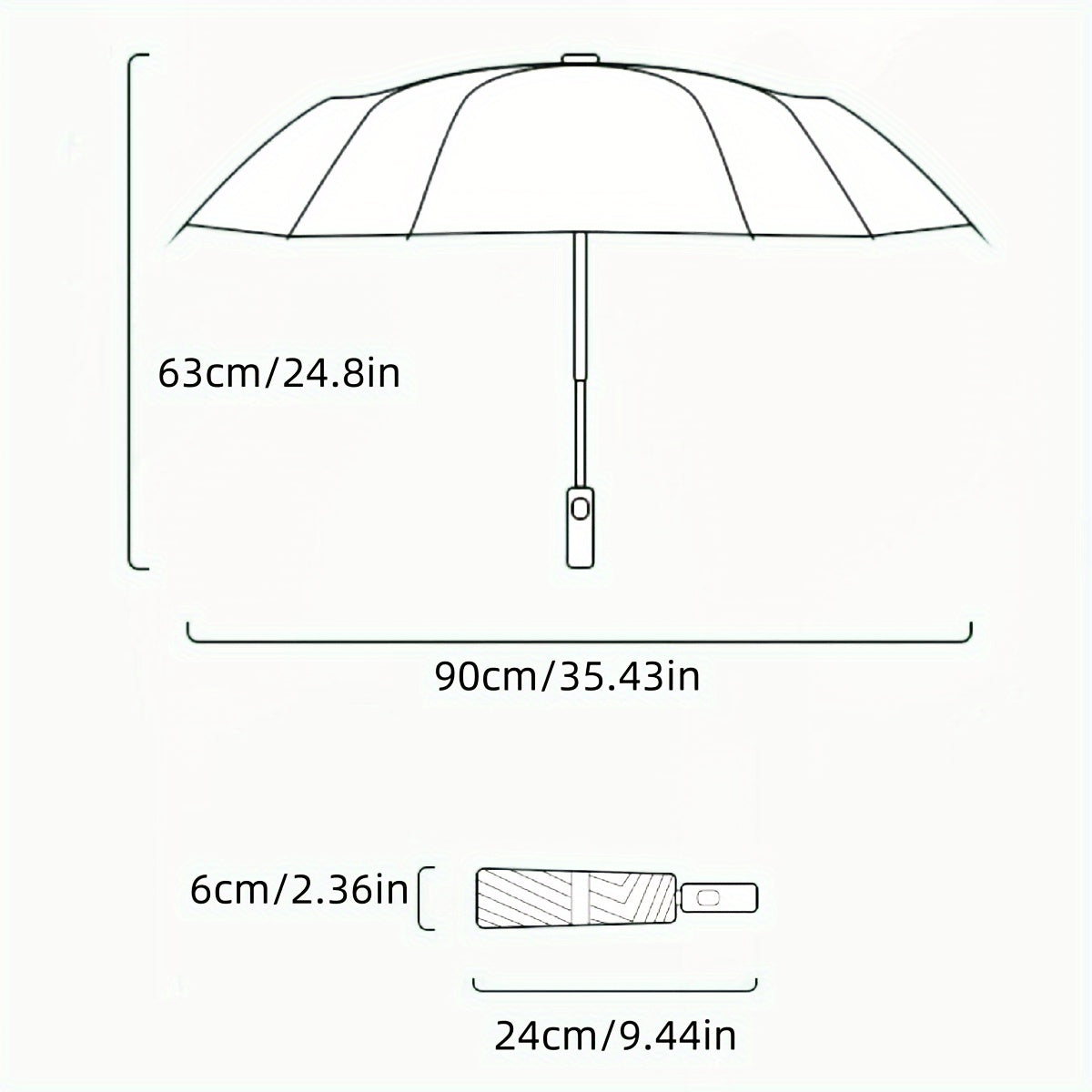 Transparent PVC Tri-Fold Butterfly Rose Umbrella with Arched Handle