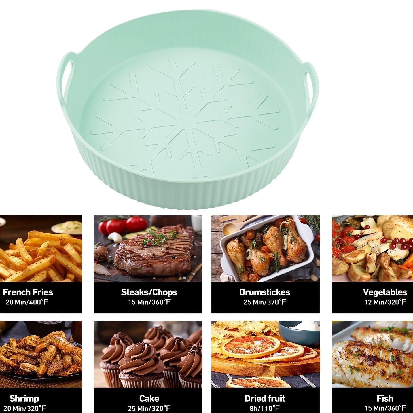 FROVEN silikon havo fritöre linerlari, 22.86 sm doira o'lchamida, 3 dona qayta ishlatiladigan qalin qozon linerlari, doira havo fritörelar uchun, Ninja, COSORI, DASH, Chefman, Instant va boshqalar bilan mos keladi - Havo fritöre liner aksessuarlar