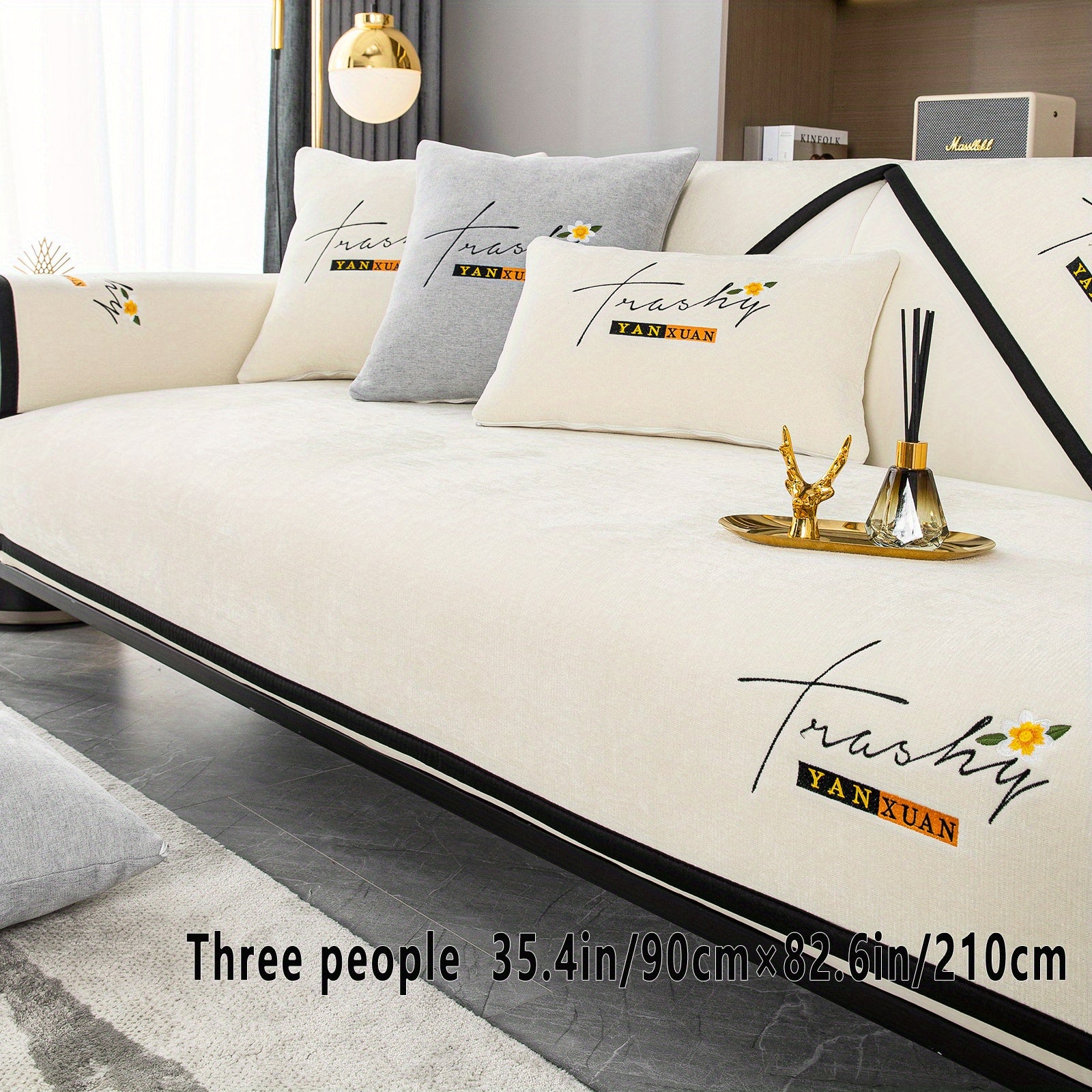 Chenille Sofa Slipcover All Seasons Protects Furniture and Enhances Home Decor