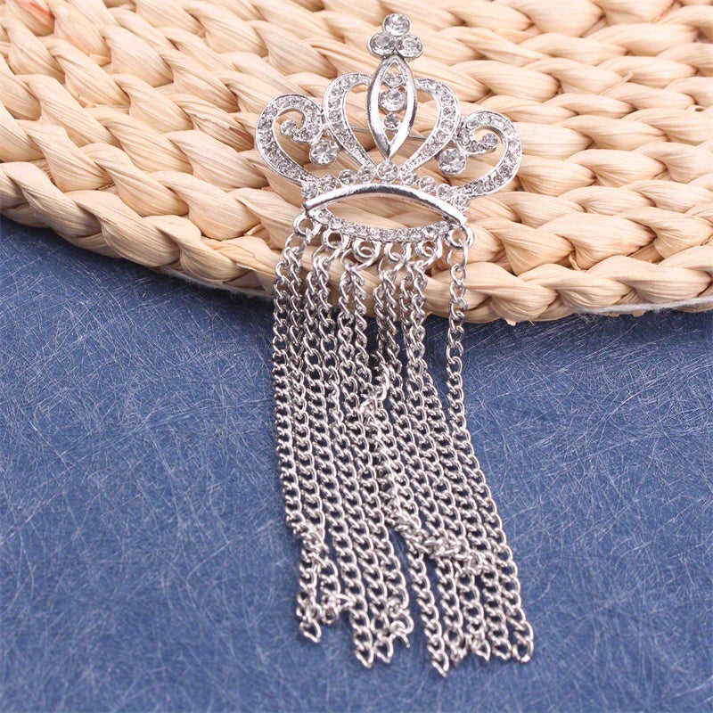 Rhinestone Crown Brooch Elegant Jewelry Accessory for Clothing Bags Hats