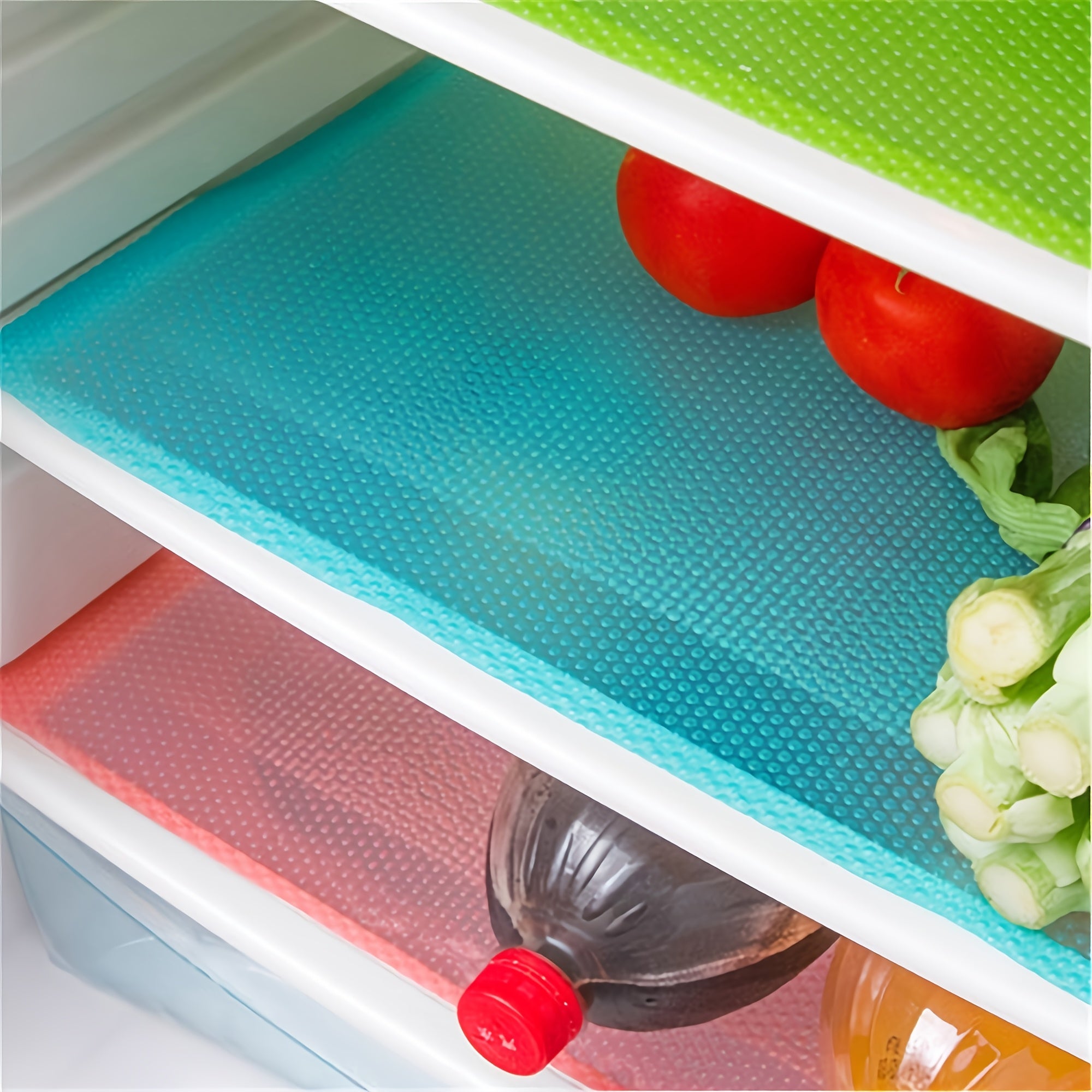 4-Pack Refrigerator Shelf Mats Waterproof Oilproof Washable Drawer Liners