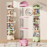 Waterproof Plastic Storage Bin for Dolls and Toys, Round, Organizing Container