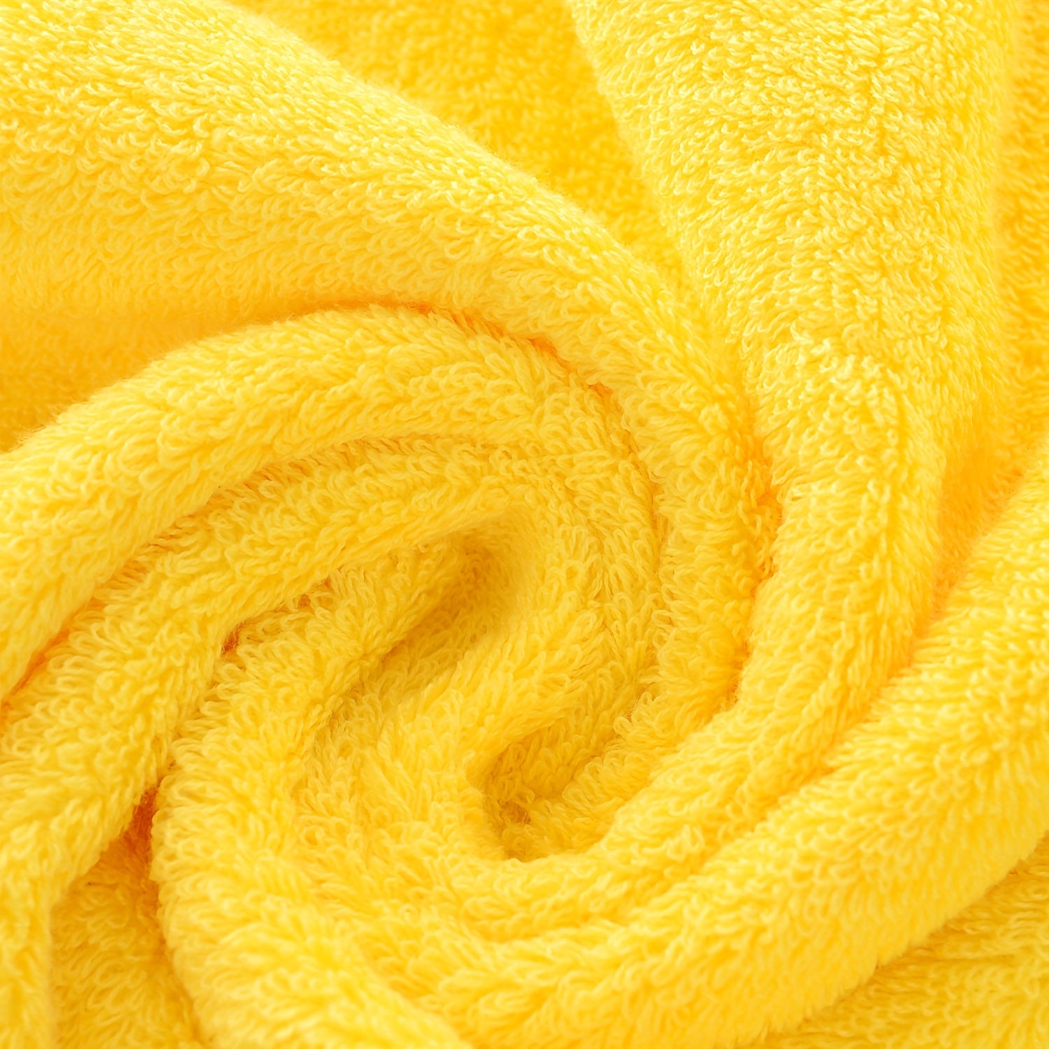 Absorbent Bath Towel Set 3/6 Pieces Bright Yellow for Hotel Home Travel