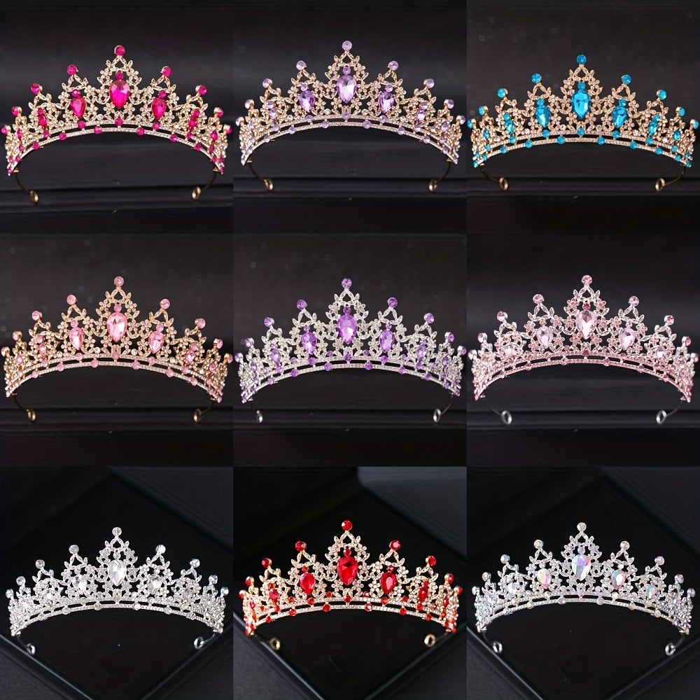 Princess Crown for Women and Girls, Queen Tiara, Elegant Silver Headpiece