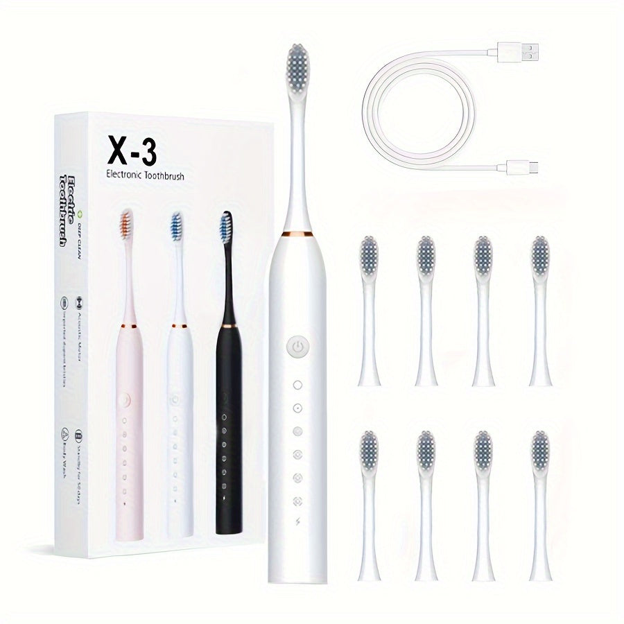 Cepillo de dientes eléctrico recargable para encías sensibles, 6 modos, 4 cabezales de repuesto