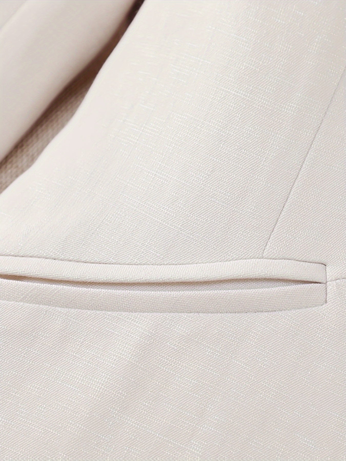 Women's Light Blue Notch-Less Blazer with Three-Quarter Sleeves and Single Button