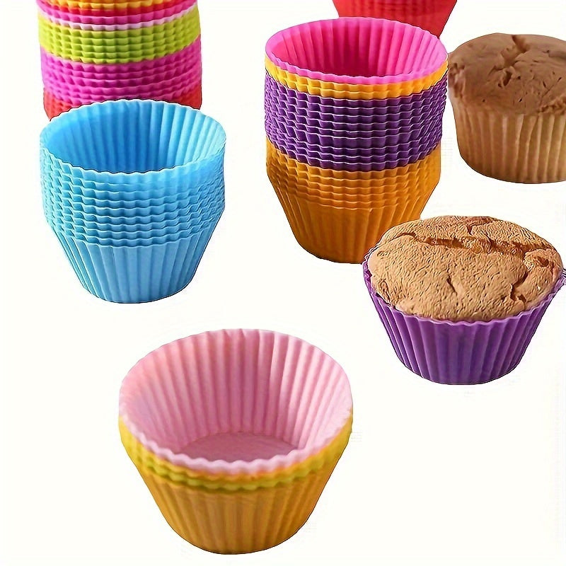 Silicone Cake Cups Set 6 Pieces High Temp Resistant Muffin Pudding Tarts