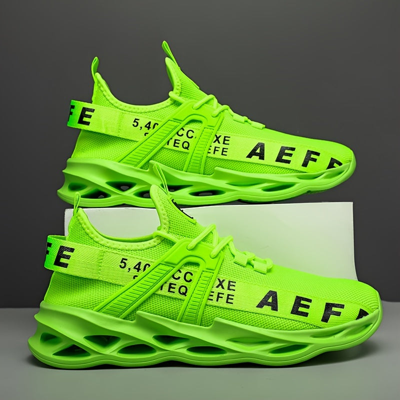 Men's Running Shoes with Shock Absorption Non-Slip Lace-Up Sneakers