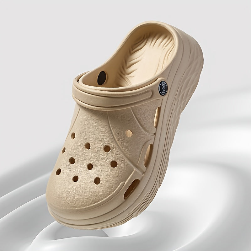 Women's Breathable Platform Clogs Non-Slip Beach Sandals Black White