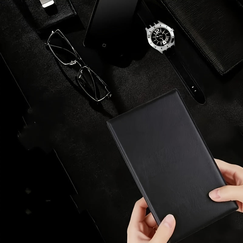 Black and White Business Card Holder Made of Durable PVC with Multiple Slots