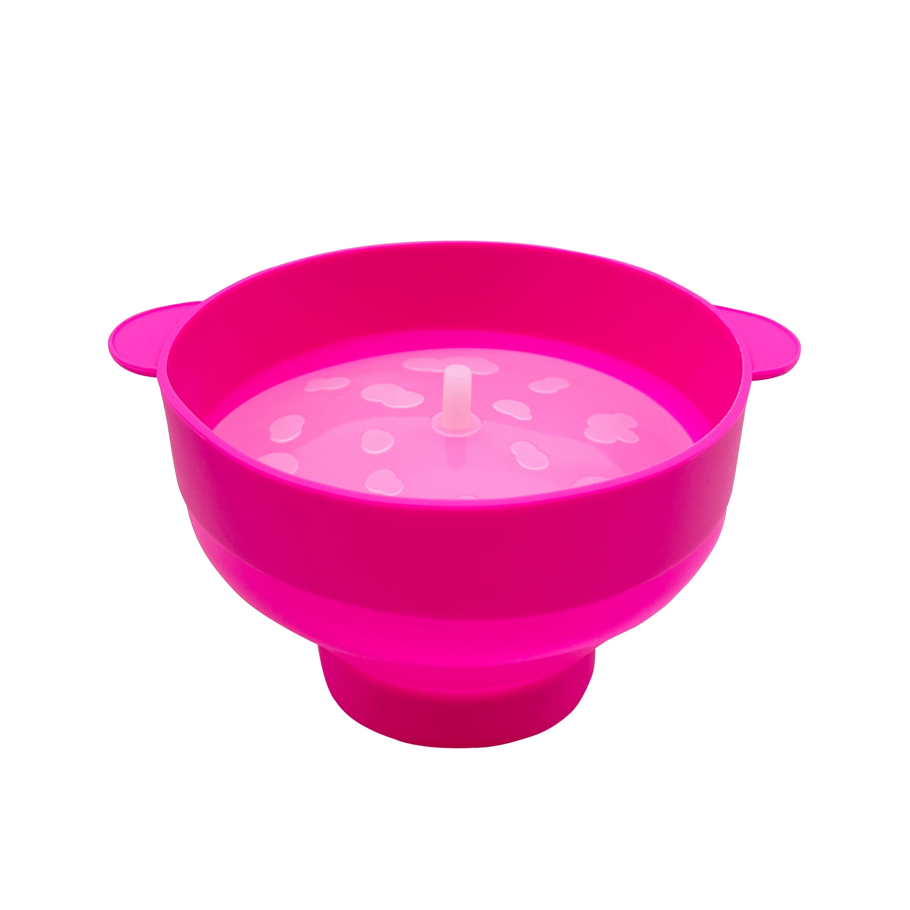 Conjunto de cubos de palomitas de silicona plegables con tapa para hacer palomitas de aire caliente