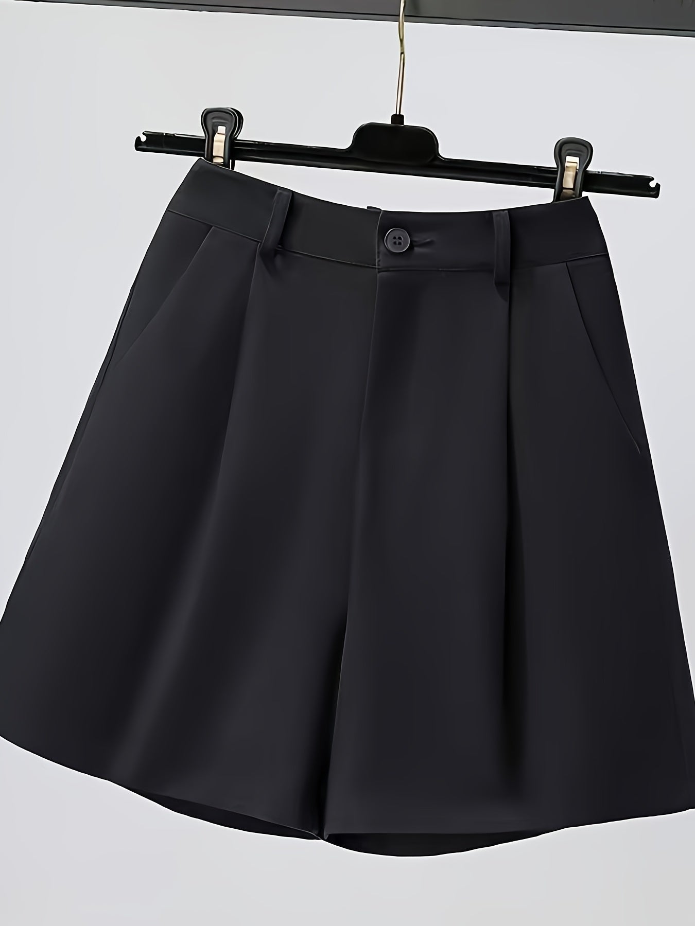 Women's High-Waist Pleated Shorts White Summer Skort Lightweight Machine Washable