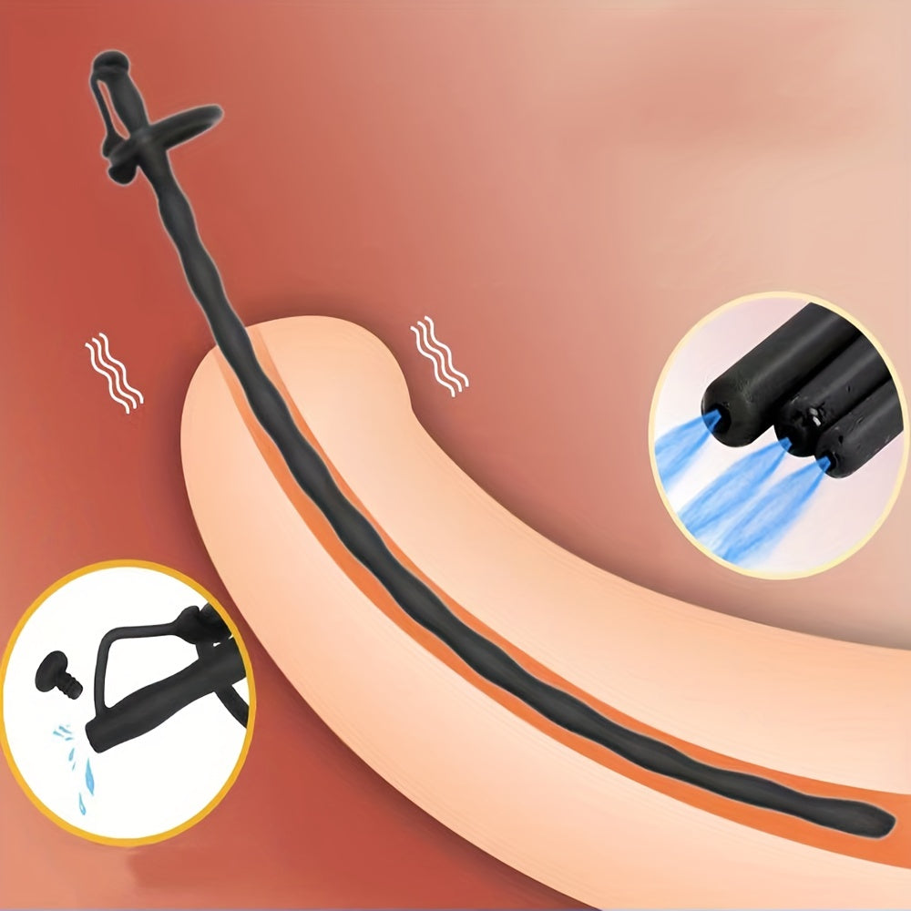 Erkaklar uchun Silikon bo'sh penis dilator uretral tayoqchasi, uretral to'siq va stimulyatsiya uchun
