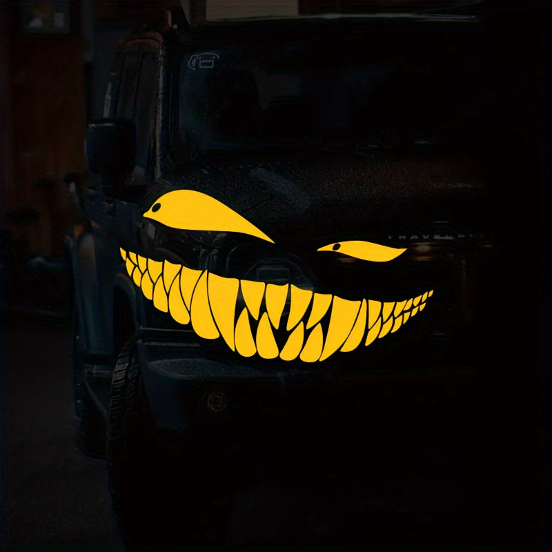 Funny Cross-eyed Evil Smile Car Sticker Waterproof Vinyl Decal