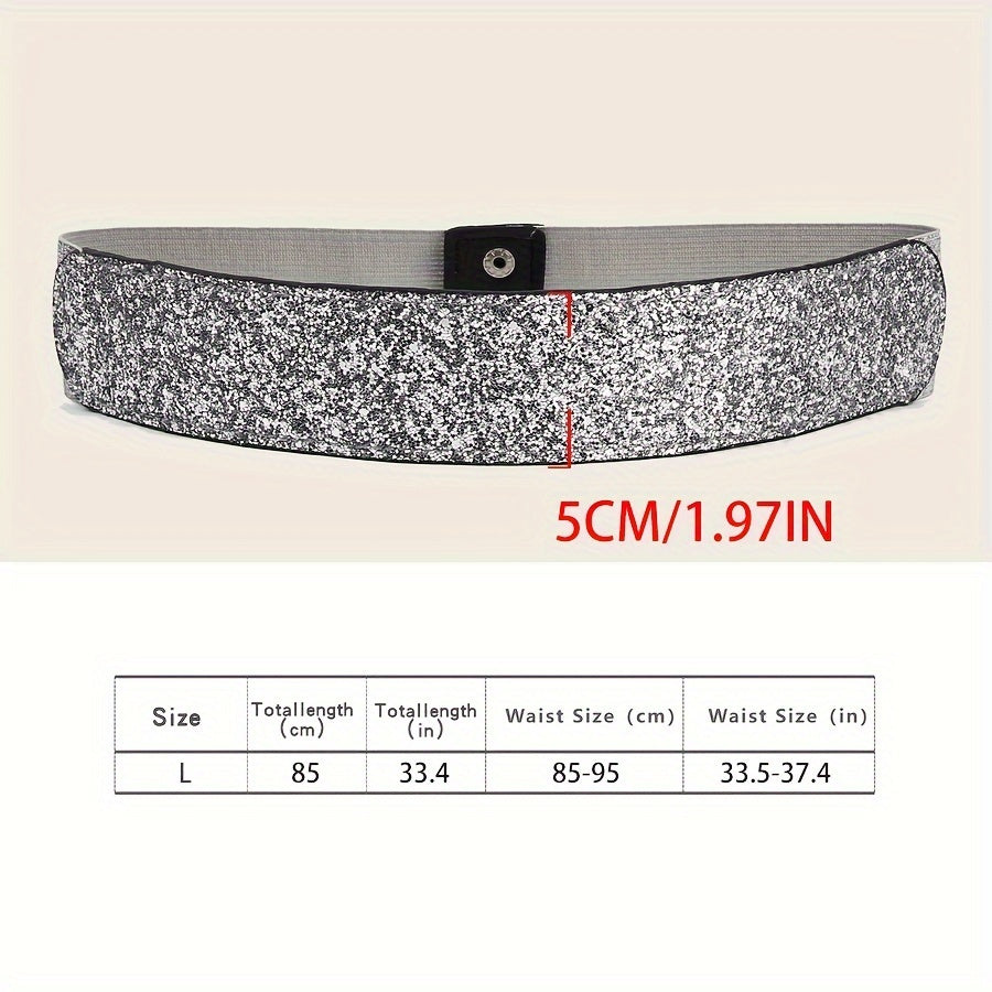 Women's Gold Sequin Belt Fashion Accessory for Party and Evening Wear