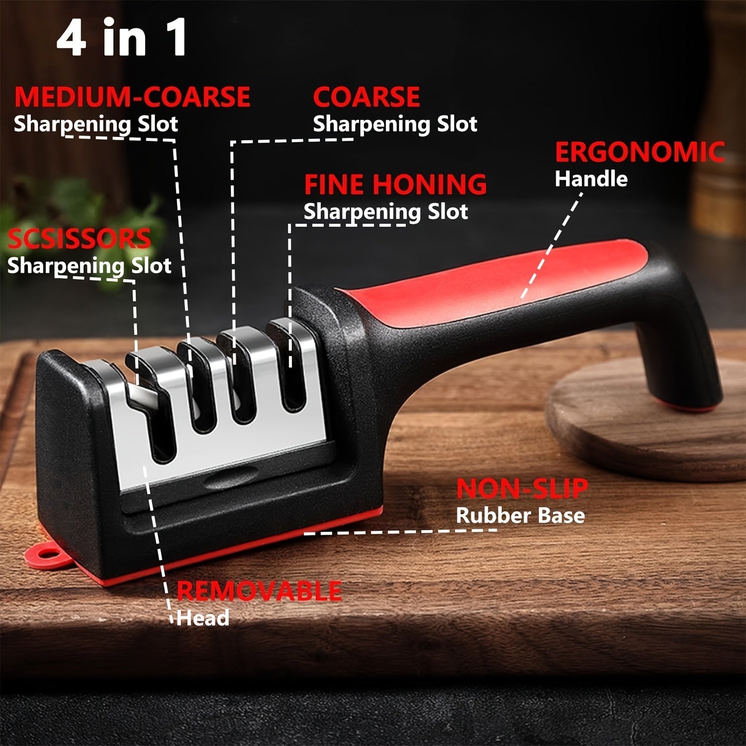 Knife Sharpener 5.08 x 10.16cm Professional Kitchen Tool