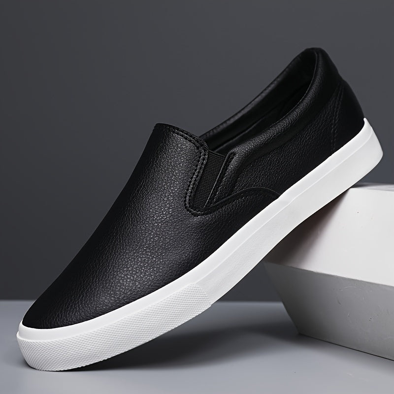 Zapatos de skate slip-on para hombre, casual, para exteriores, antideslizantes, de color sólido, tallas grandes