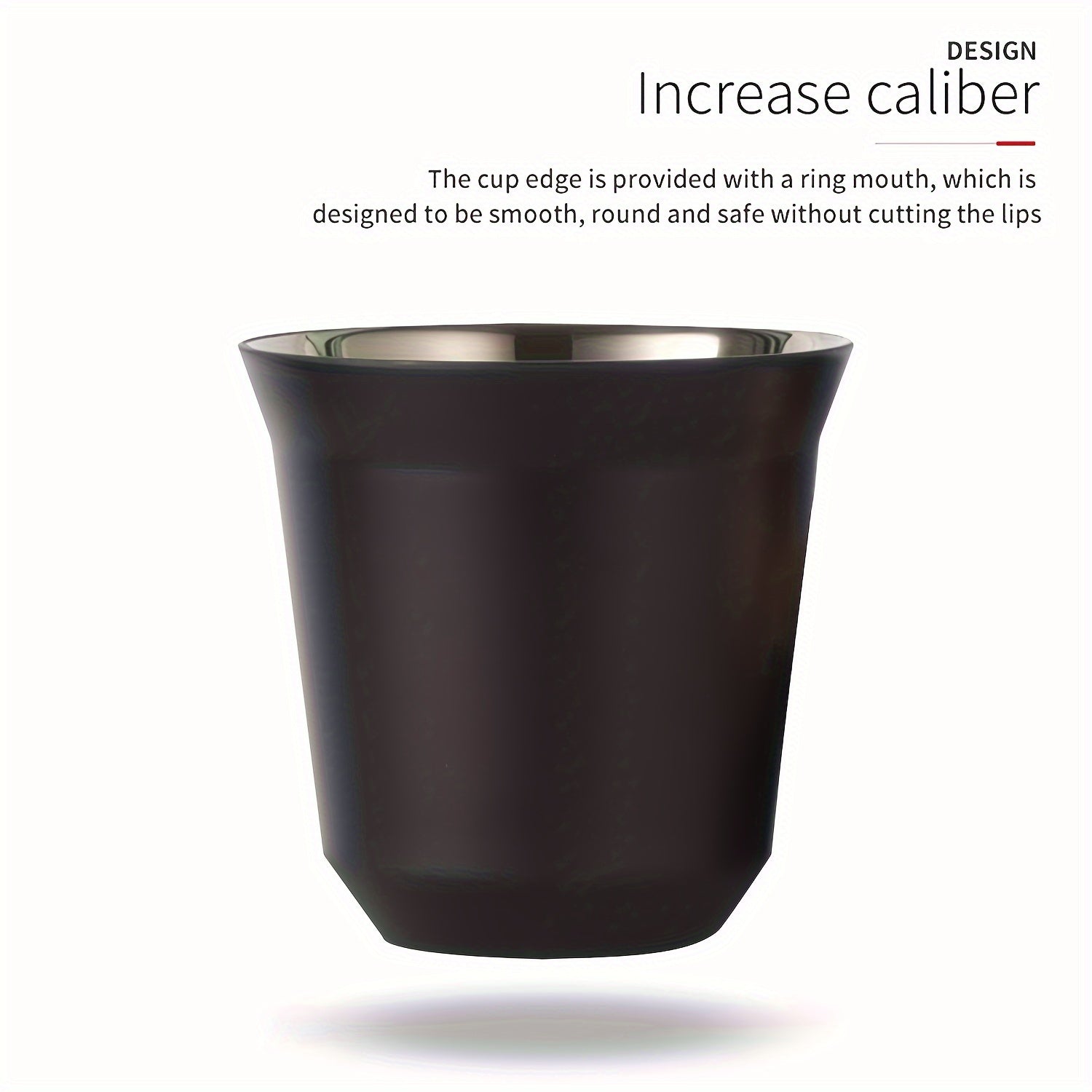 1 шт. Стальной двойной стенки эспрессо кофейная чашка