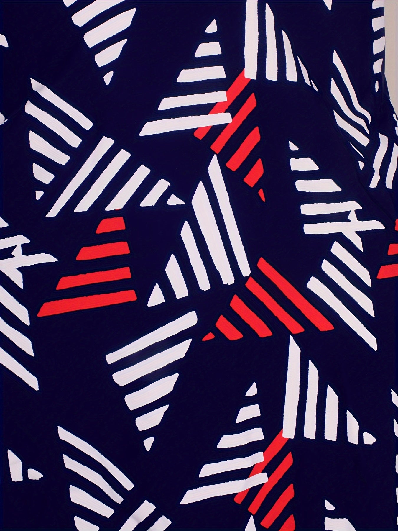 Plus Size Women's Tankini Swimsuit with Geometric Pattern and High Stretch Fabric