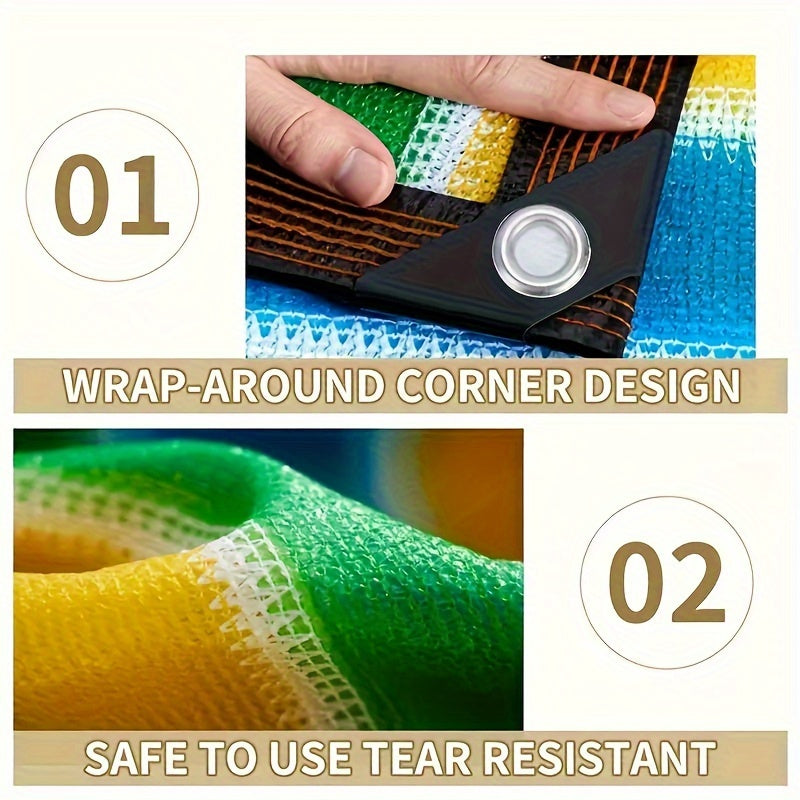 Outdoor Privacy Screen Knit Fabric PE Sunshade Mesh for Garden Balcony