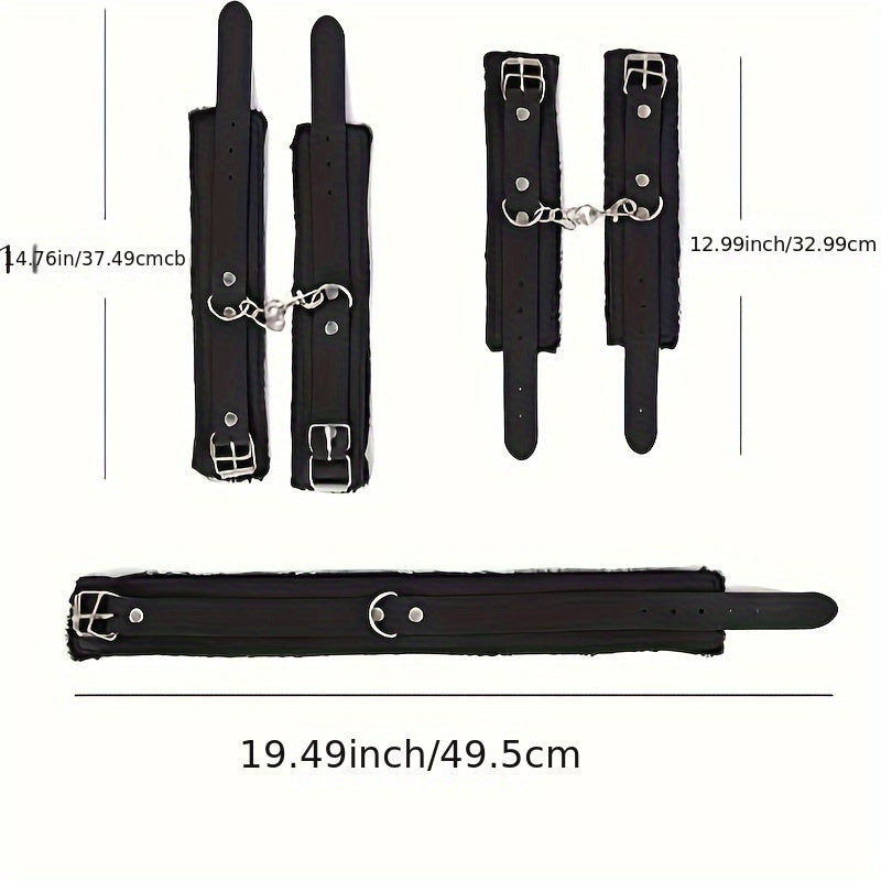 10pcs Adult Bondage Set for Couples Latex-Free Handcuffs Collar Accessories