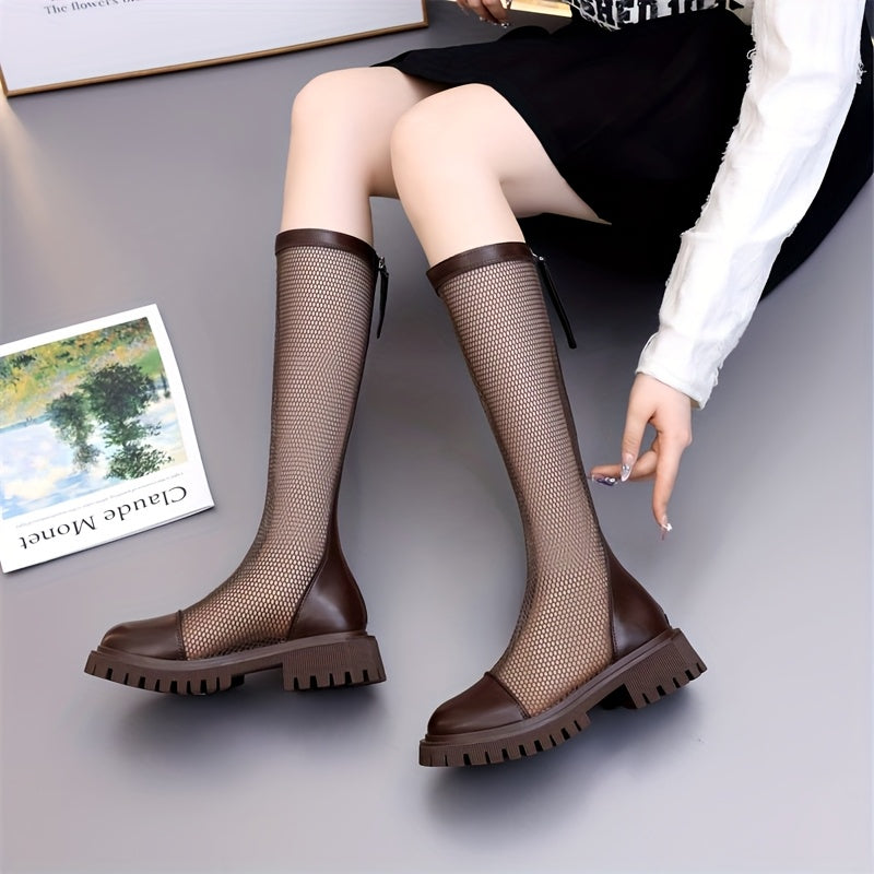 Women High Boots Polyurethane Casual Riding Shoes Large Size 43