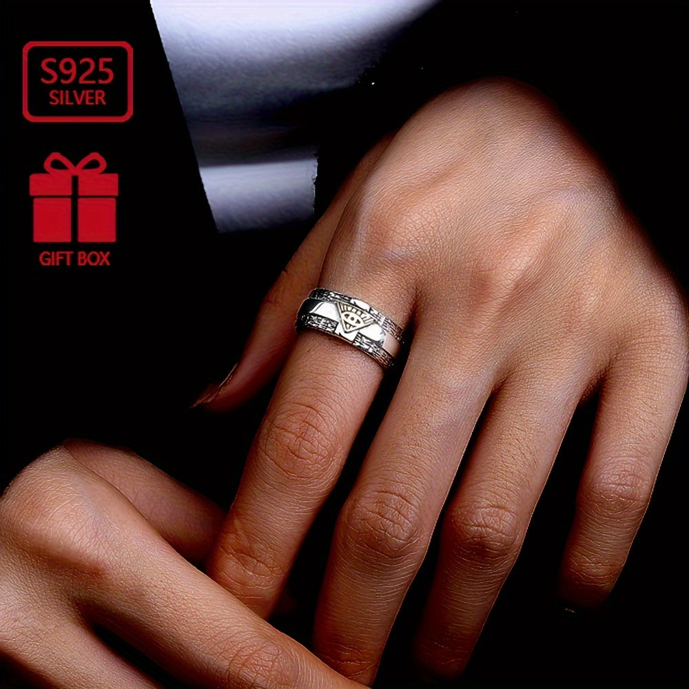 Ushbu vintage uniseks 925 sterling kumush xoch uzuk nafis ochiq dizaynga ega bo'lib, partiyalar va tadbirlarda kiyish uchun mukammaldir. Uning og'irligi taxminan 4.6g.