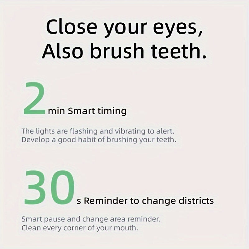 Adult 3D Electric Toothbrush Soft Bristle Rotating Oral Care with 2 Brush Heads