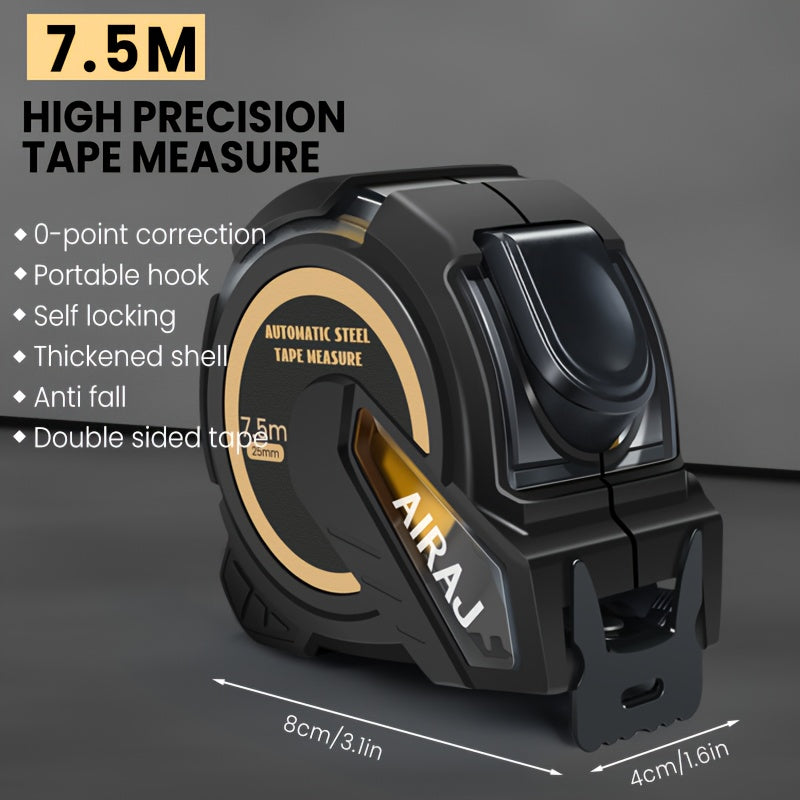 Steel Tape Measure 3m 5m 7.5m 10m Self-Locking Retractable Durable ABS Shell for DIY Construction