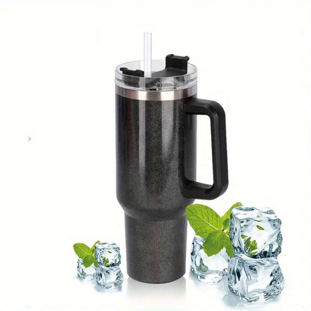 Rainbow Gradient 40 oz Insulated Travel Mug with Handle and Straw