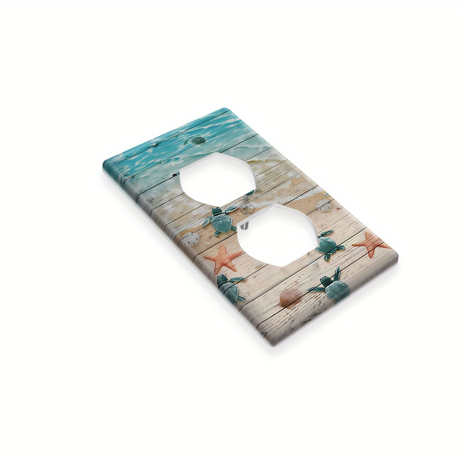 Ocean-Inspired Wooden Wall Switch Cover Decorates Walls Fits Standard Wall Boxes No Wires Needed 1 Piece