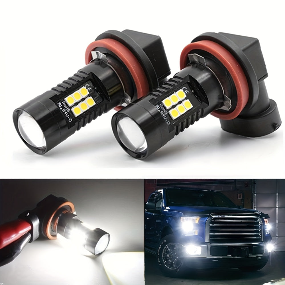 2шт. LED-лампочки противотуманных фар H11 H8 H9 6000K супербелого цвета для автомобиля