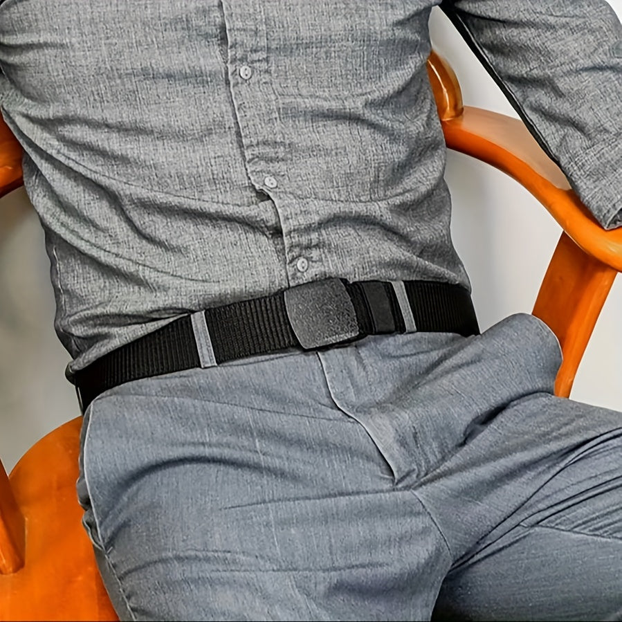 Nylon Belt Hypoallergenic Black Casual Outdoor Buckle for Men