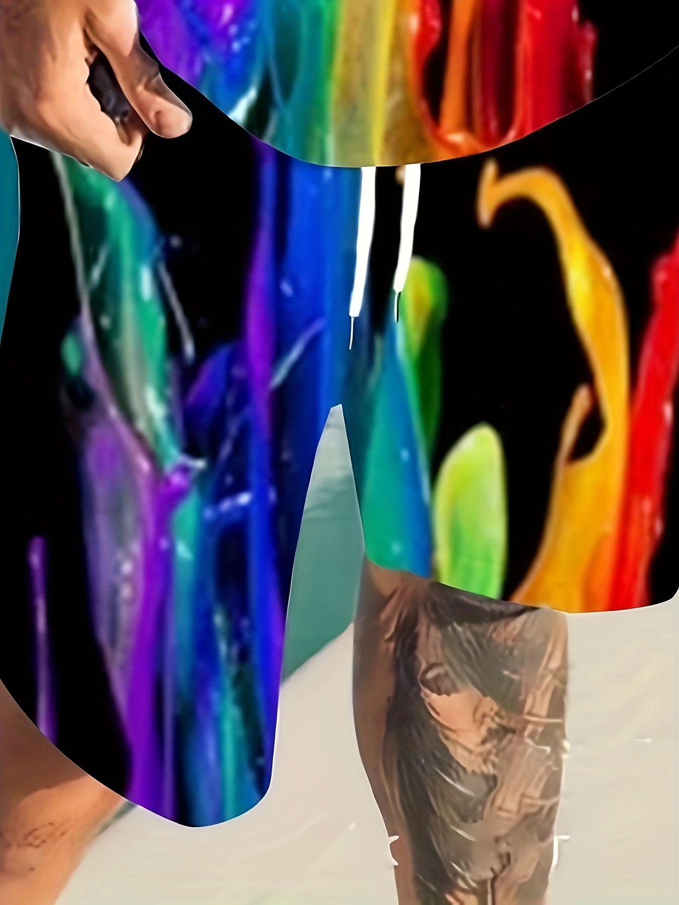 Men's Plus Size 3D Print Casual Polyester Blend T-Shirt and Shorts Set Machine Washable