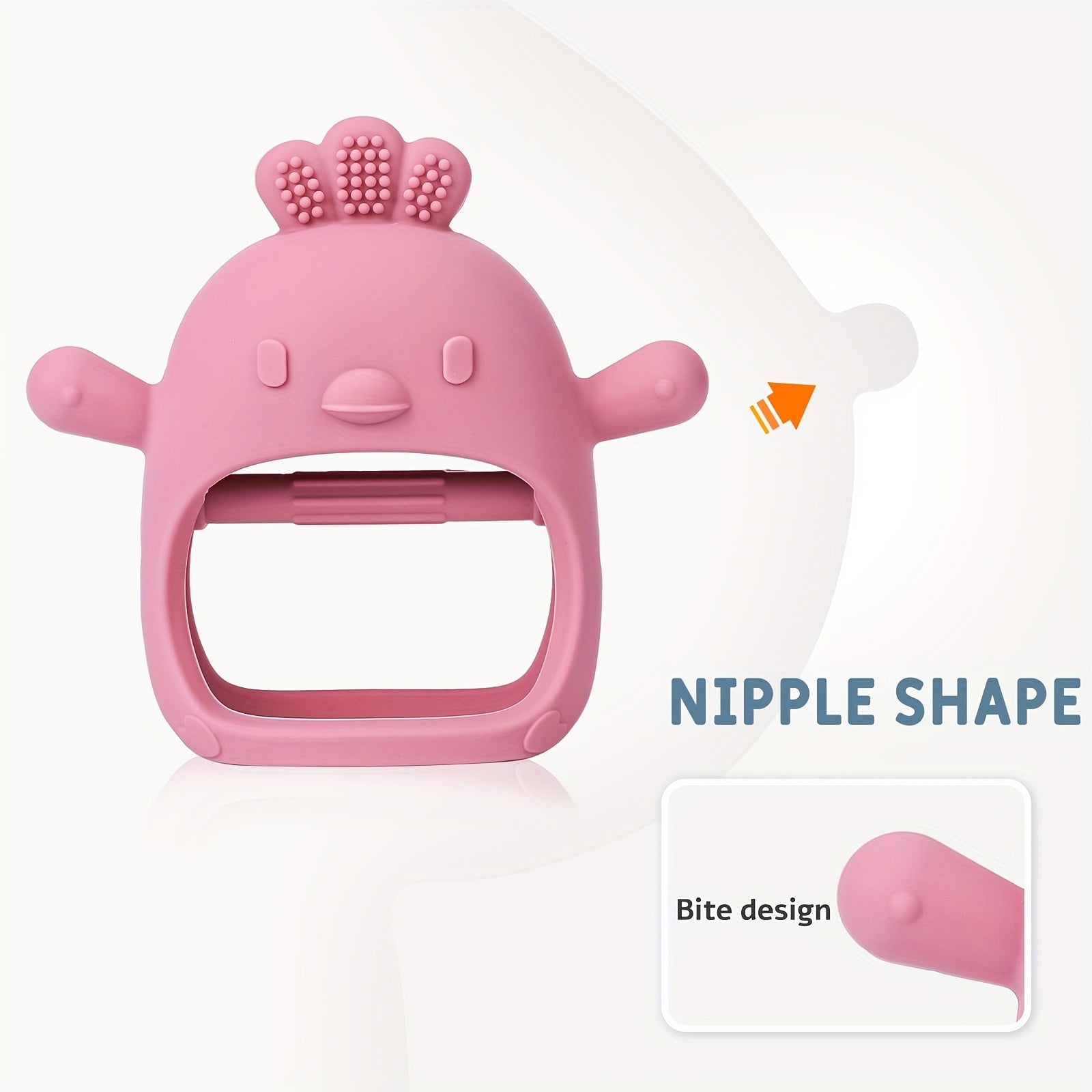 Baby Silicone Teether for Babies with Animal Designs Rabbit and Chick BPA Free Soft Texture