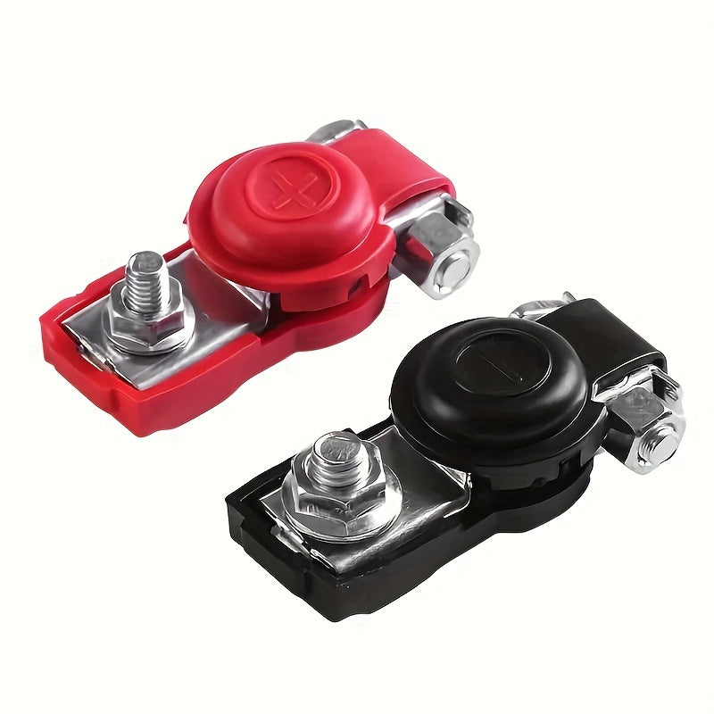 2pcs Universal Car Battery Terminal Clamps Red Black Large Battery Connectors