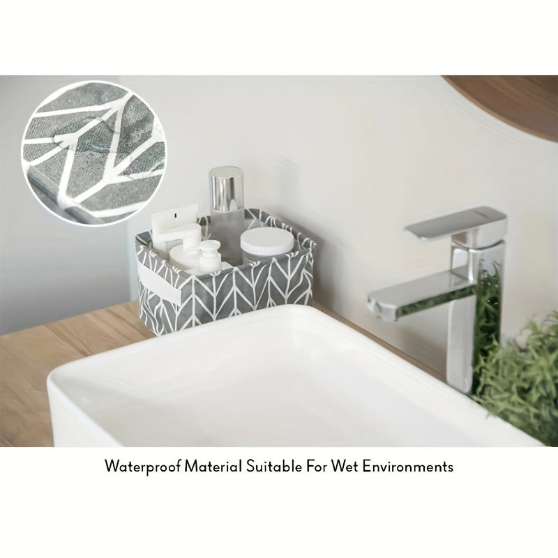 Black and White Grid Pattern Storage Basket for Home and Desk Organization