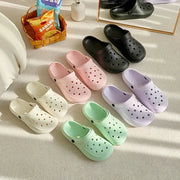 Ayollar uchun nafas oladigan EVA platformali klogslar, oddiy rangli mulyalar, plyaj va ochiq havoda foydalanish uchun