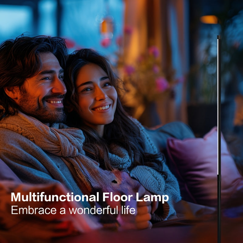 Adjustable Nordic Style LED Corner Floor Lamp with USB Power Black for Living Room Bedroom Gaming Room