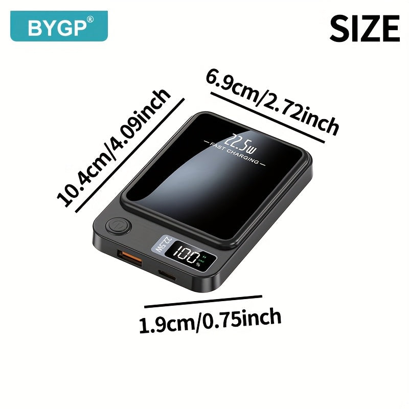 10000mAh Portable Magnetic Wireless Power Bank with PD Fast Charging USB-C Emergency Backup for iPhone