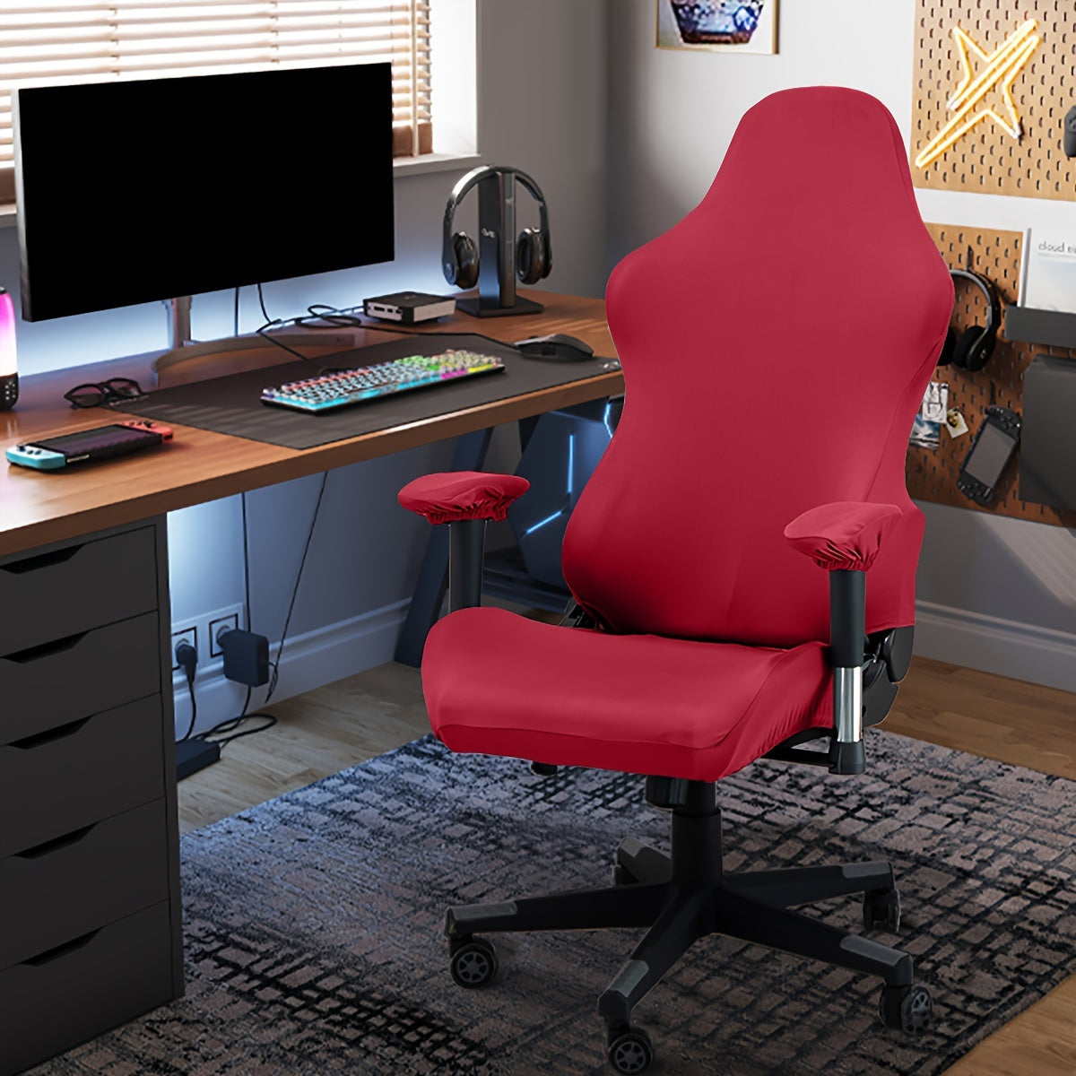 Waterproof Gaming Chair Cover Set with 2 Armrest Covers